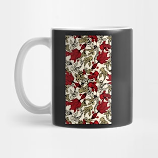 Red and white fish pattern Mug